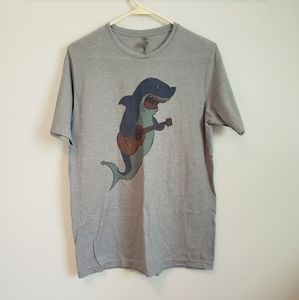 Weird Shark Playing Guitar T Shirt
